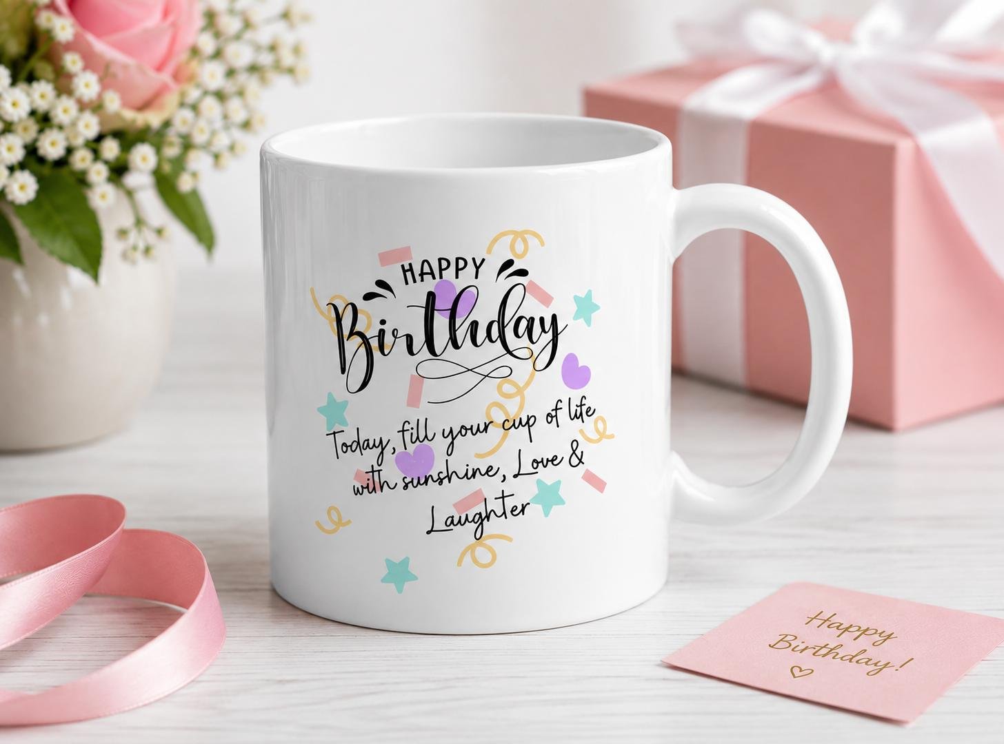 Happy Birthday Printed Ceramic Coffee Mug Gift Mug for Birthday