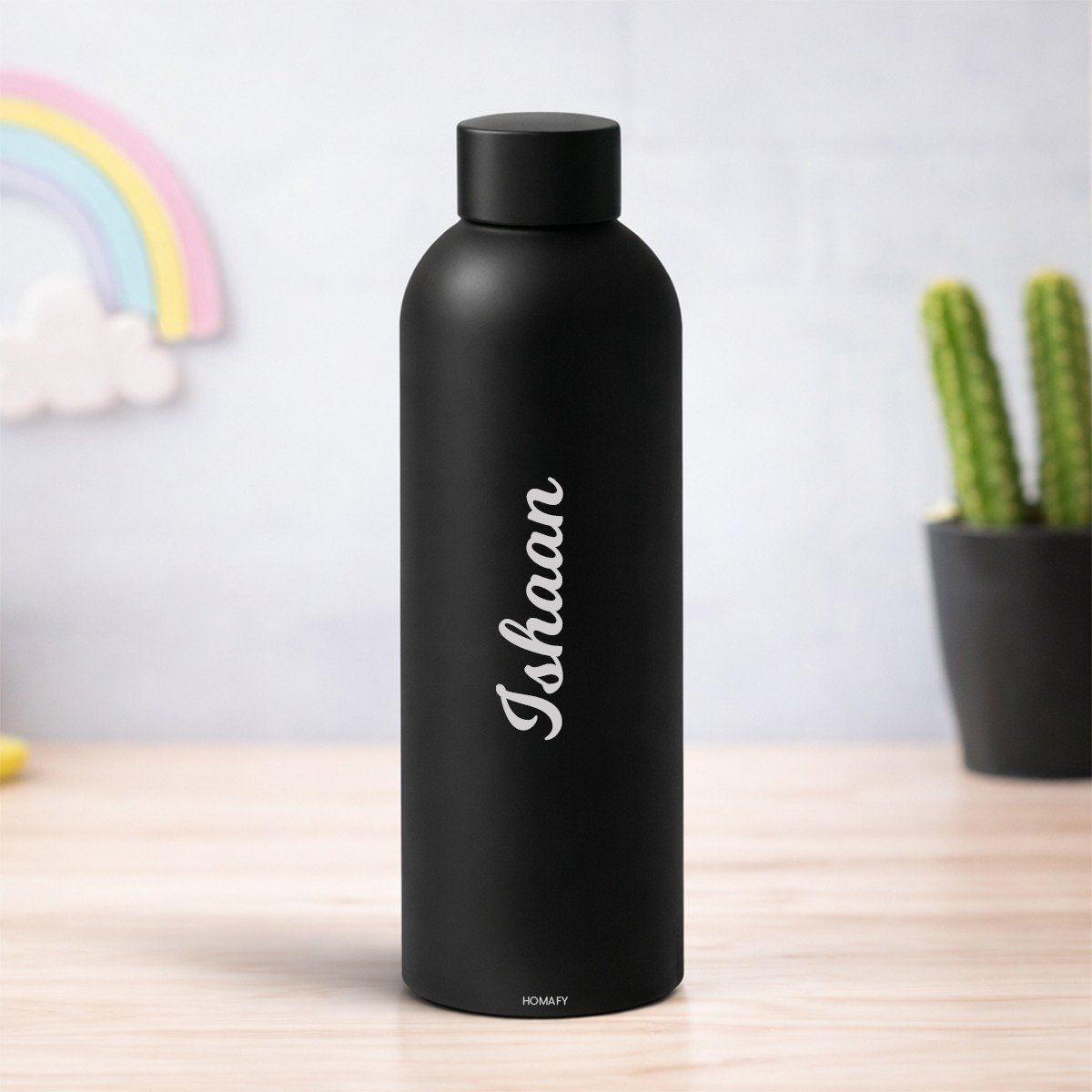 Customized Insulated Black Water Bottle