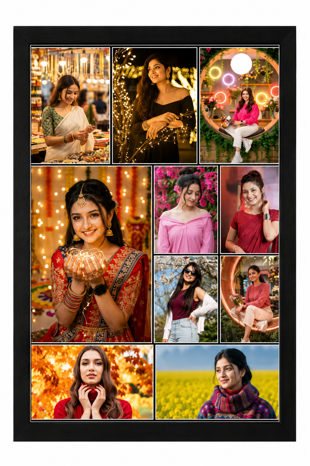 Romantic Couple Photo Collage with Bollywood movie Quote – Saiyaara Theme